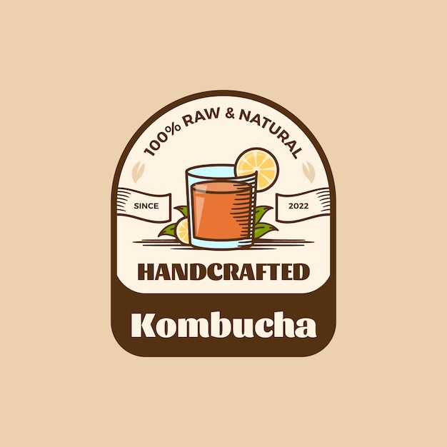 Hand drawn kombucha logo