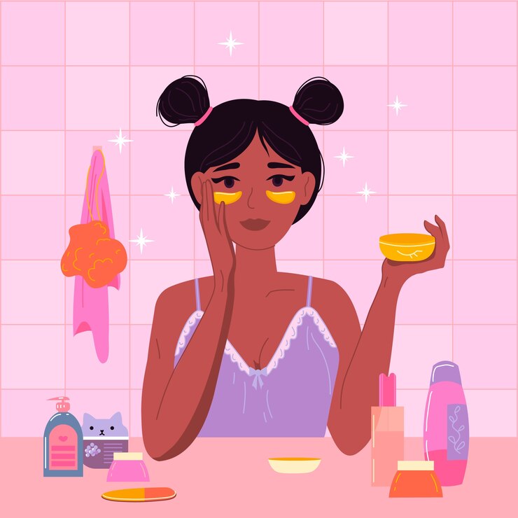 Free Vector hand drawn korean beauty illustration