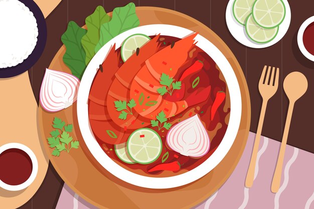 Hand drawn korean food illustration