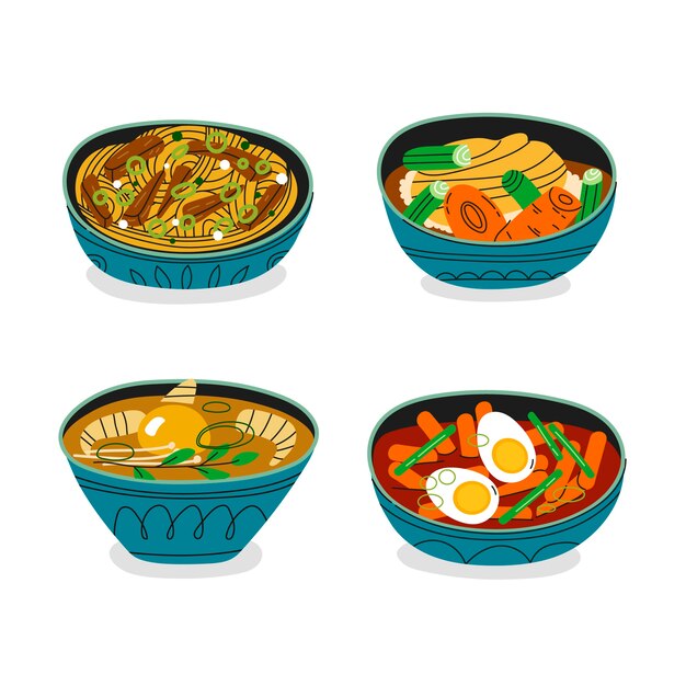 Hand drawn korean food illustration