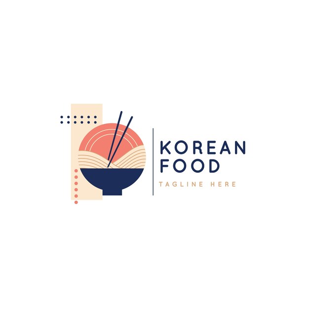 Hand drawn korean food logo design