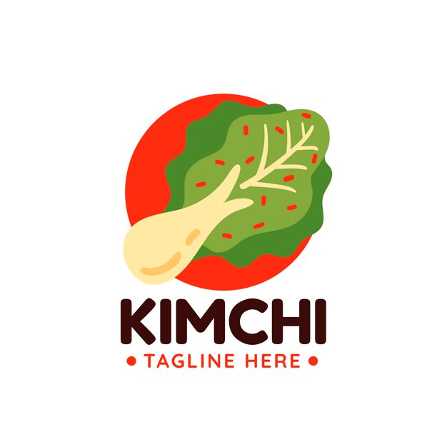 hand drawn korean food logo template