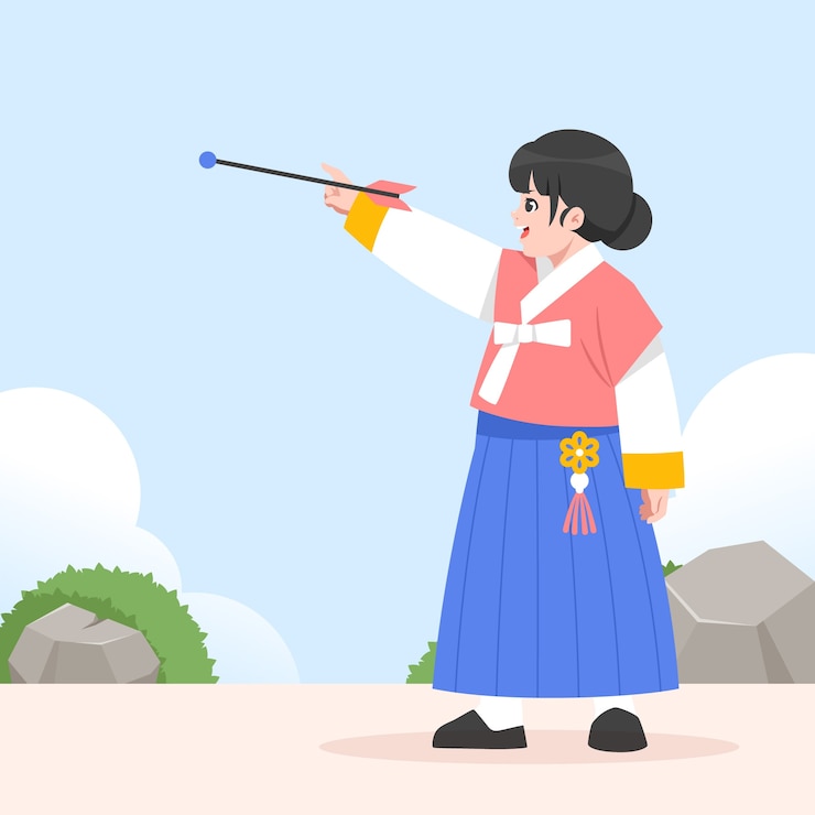 무료 Vector 손으로 그린 한국 게임 일러스트레이션