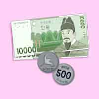 Free vector hand drawn korean money illustration