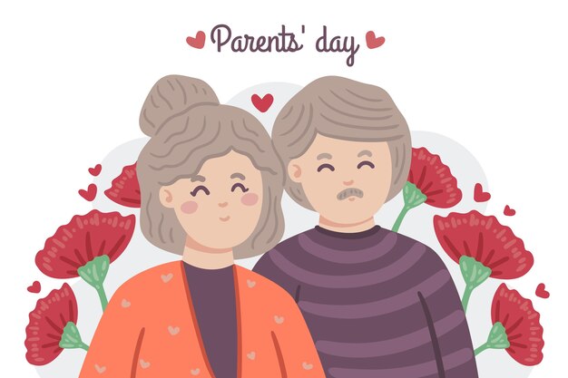 手描き韓国の父母の日のイラスト