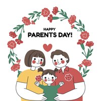 hand drawn korean parents' day illustration
