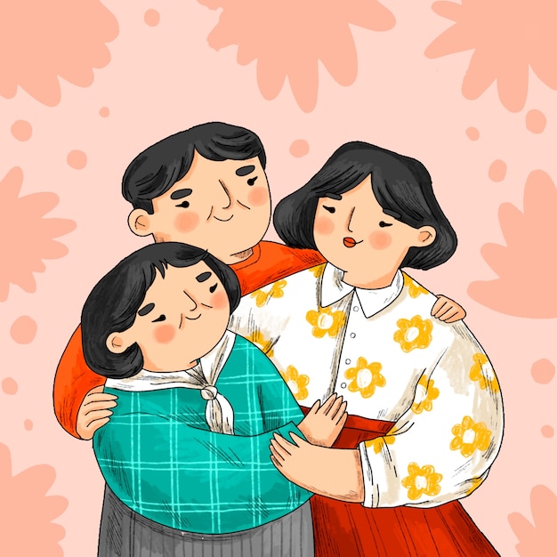 Hand drawn korean parents day illustration