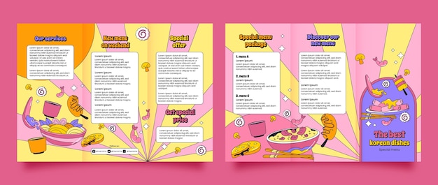 Free vector hand drawn korean restaurant template