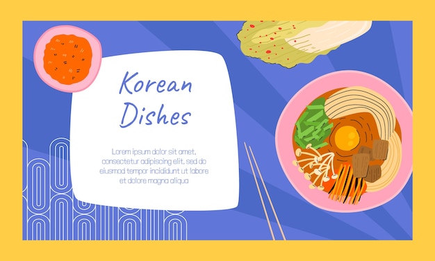 Hand drawn korean restaurant twitch background