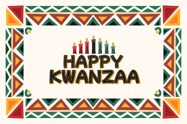 무료 벡터 손으로 그린 kwanzaa 배경