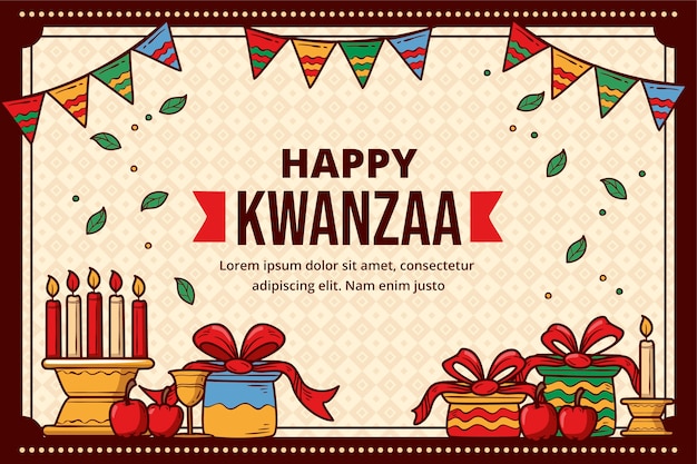 Hand drawn kwanzaa background