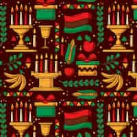 Free vector hand drawn kwanzaa pattern design