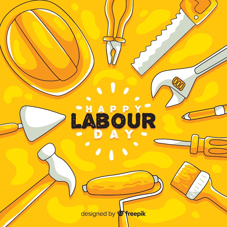 Free Vector hand drawn labor day background