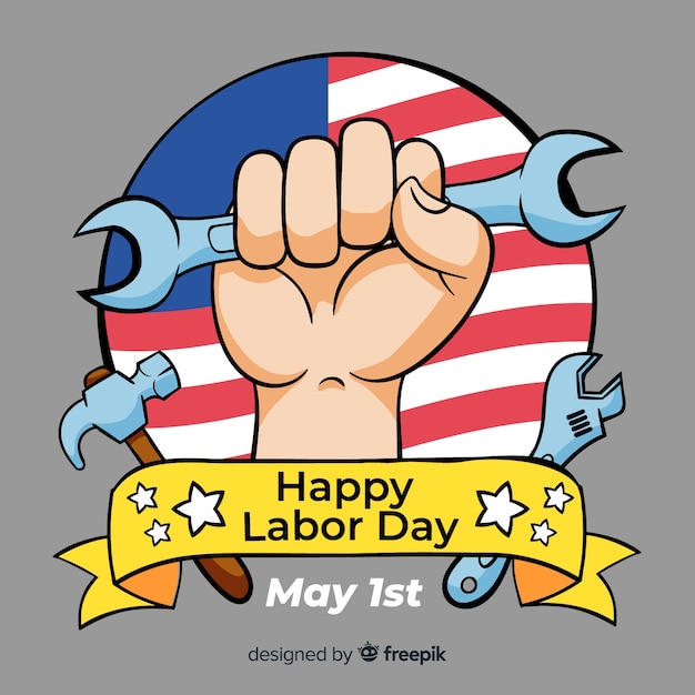 Hand drawn labor day background