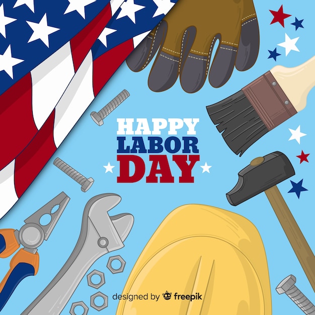 Free vector hand drawn labor day background