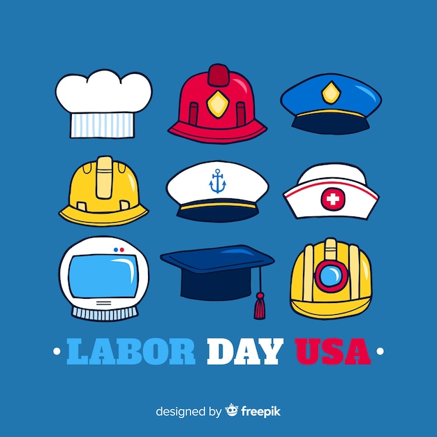 Hand drawn labor day background