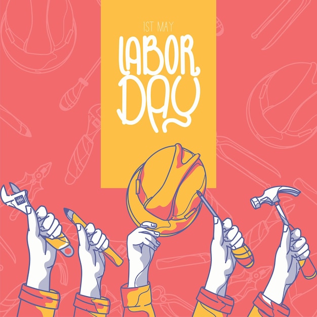 Hand drawn labor day background