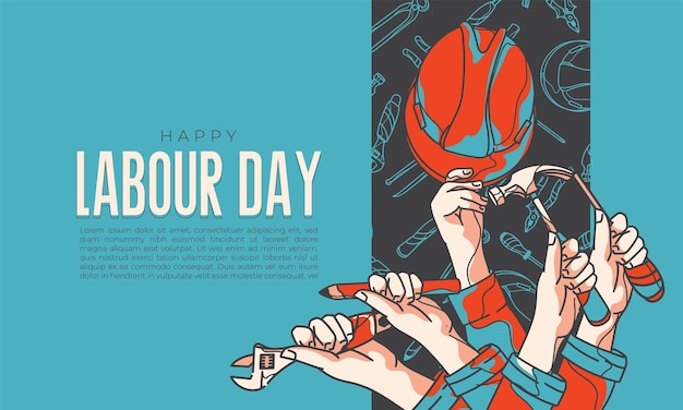 手描きの労働者の日の背景