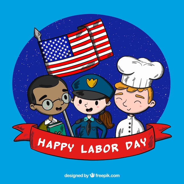 Free vector hand drawn labor day composition