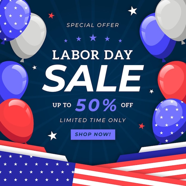 Free vector hand drawn labor day sale illustration