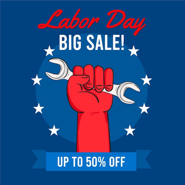 Free vector hand drawn labor day sale usa