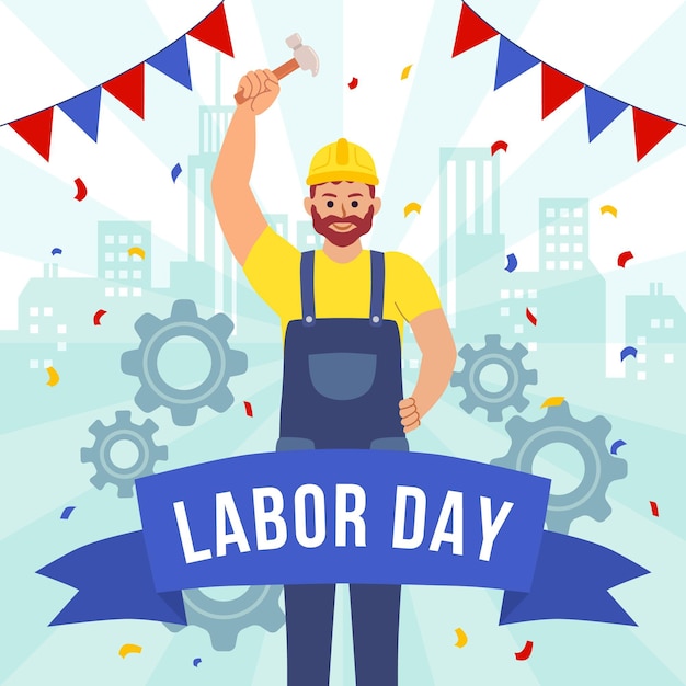 Free vector hand drawn labor day usa concept