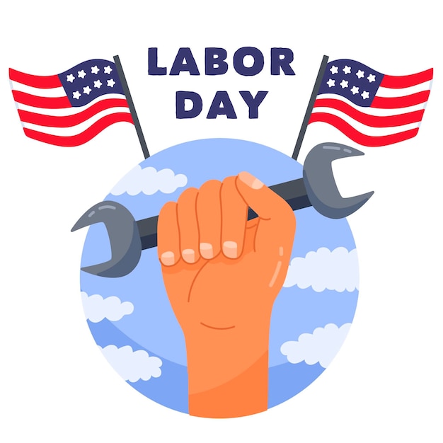 Free vector hand drawn labor day usa