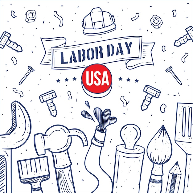 Free vector hand drawn labor day usa