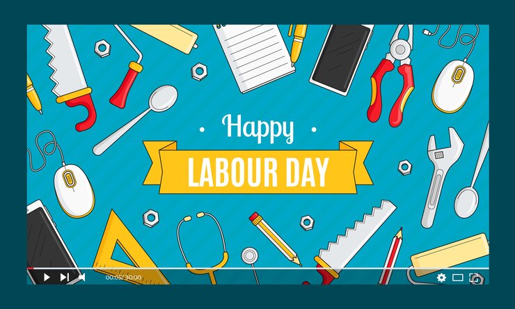 Free Vector hand drawn labor day youtube thumbnail