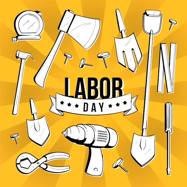 Free vector hand-drawn labor day