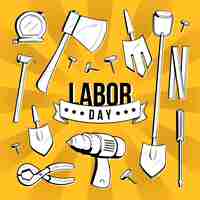 Free vector hand-drawn labor day