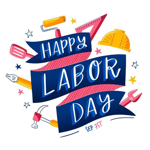 Hand drawn labor day