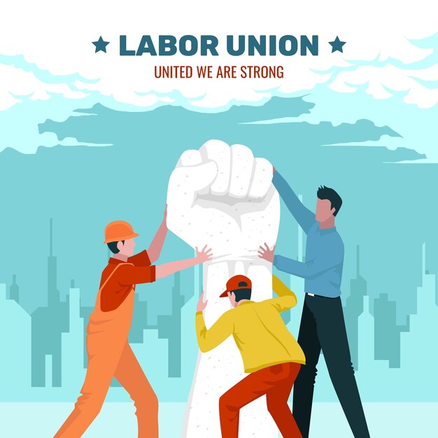 Нарисованная рукой иллюстрация профсоюза