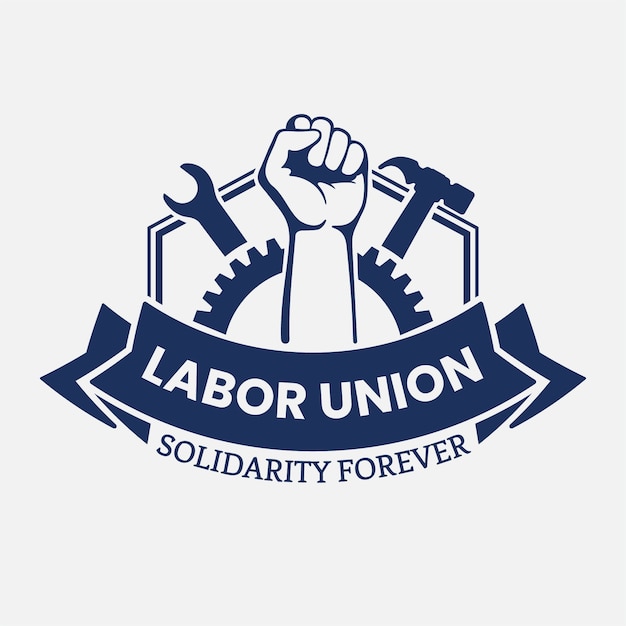 Hand drawn labor union logo design