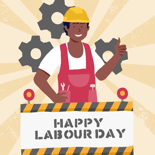 Hand drawn labour day concept