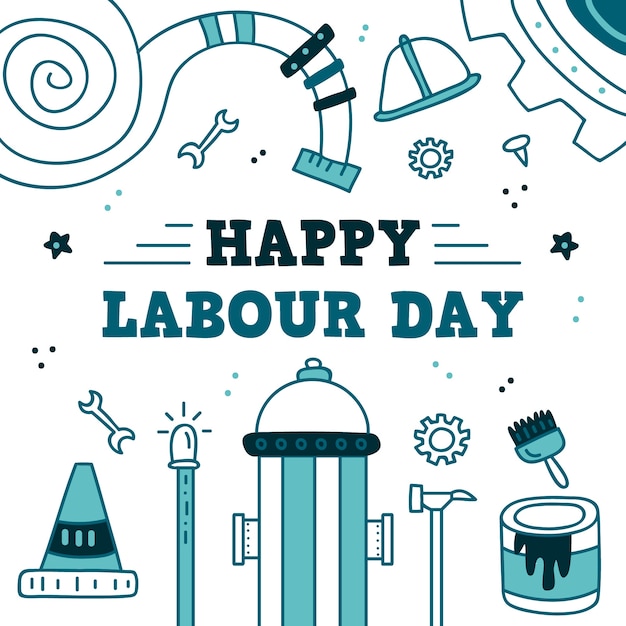 Free vector hand-drawn labour day concept