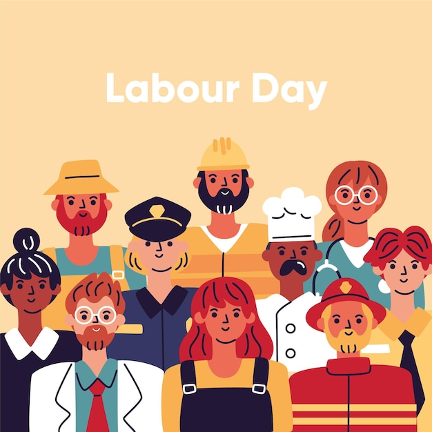 Free vector hand drawn labour day illustration