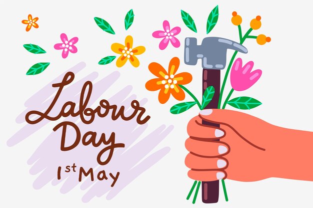 Hand drawn labour day