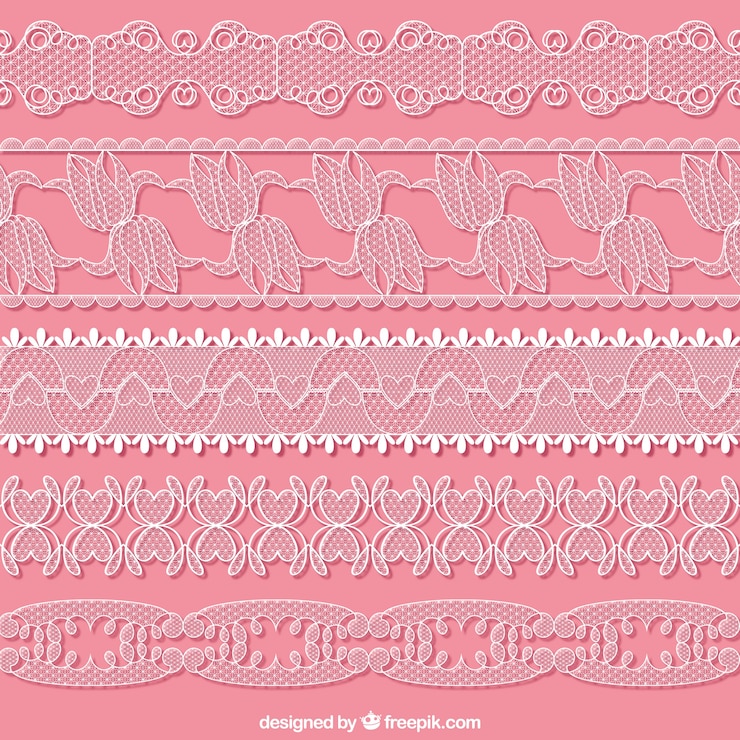 Free Vector hand drawn lace borders set