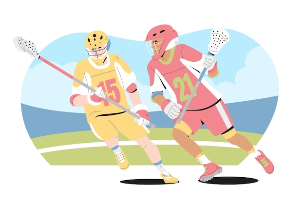 Vettore gratuito illustrazione disegnata a mano di lacrosse