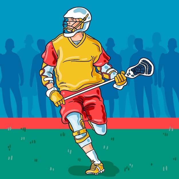 Vettore gratuito illustrazione disegnata a mano di lacrosse