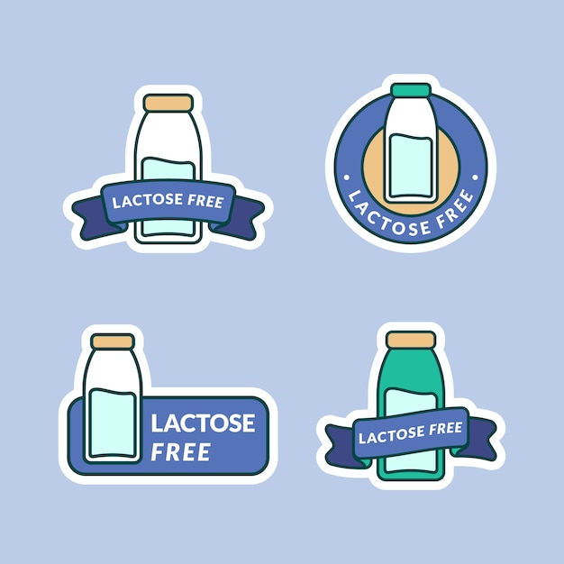 Hand drawn lactose free label set