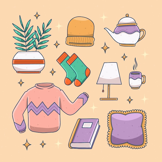 Free vector hand drawn lagom collection