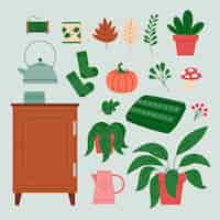 Free vector hand drawn lagom element collection