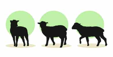 Free vector hand drawn lamb silhouette illustration