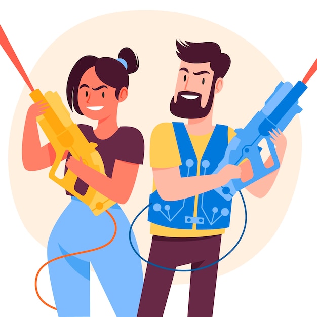 Free vector hand drawn laser tag illustration