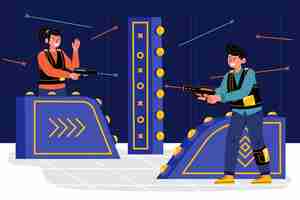 Free vector hand drawn laser tag illustration