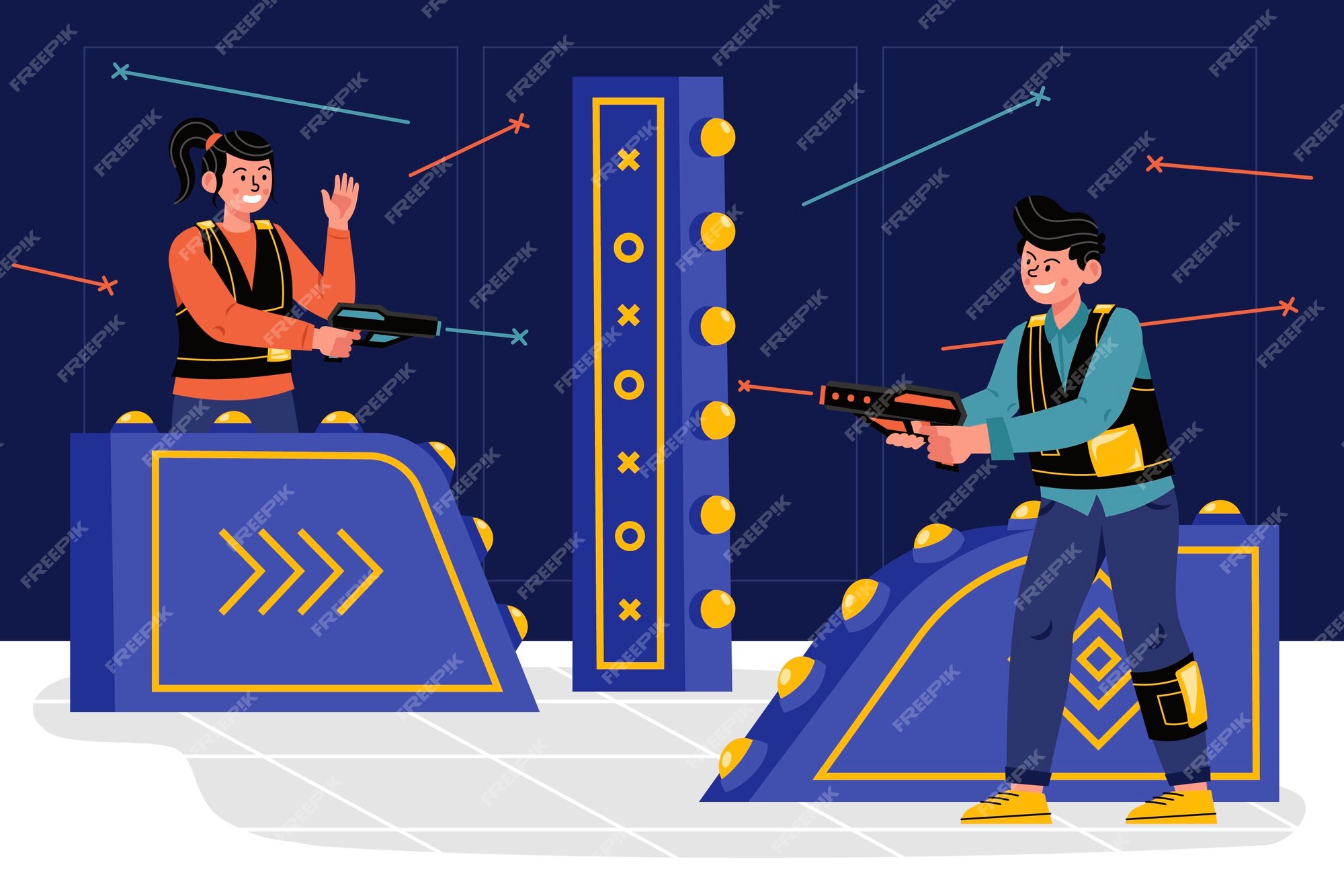 Laser tag game set banners Royalty Free Vector Image