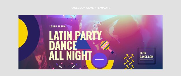 Free vector hand drawn latin dance party facebook cover