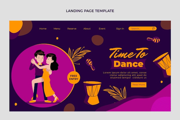 Hand drawn latin dance party landing page